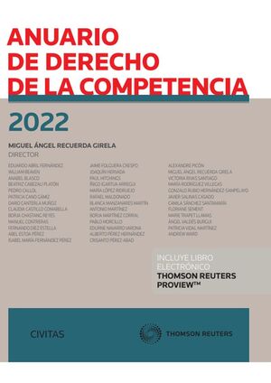 ANUARIO DE DERECHO DE LA COMPETENCIA 2022 (PAPEL + E-BOOK)