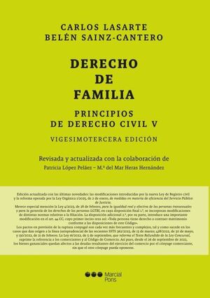 PRINCIPIOS DE DERECHO CIVIL. TOMO V. DERECHO DE FAMILIA. 23.ª ED.