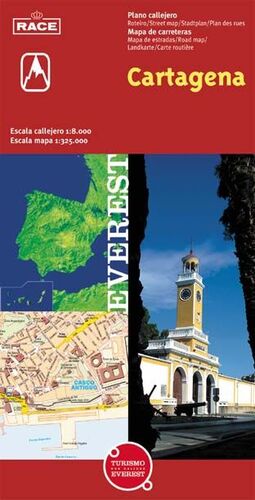 CARTAGENA, MURCIA. PLANO CALLEJERO Y MAPA DE CARRETERAS