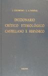 DICCIONARIO CRÍTICO ETIMOLÓGICO CASTELLANO E HISPÁNICO VOLUMEN III G-MA