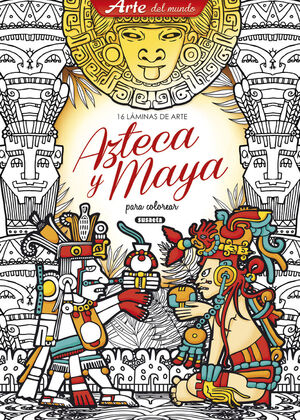 LÁMINAS DE ARTE AZTECA Y MAYA PARA COLOREAR