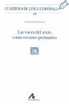 LAS VOCES DEL TEXTO COMO RECURSO PERSUASIVO