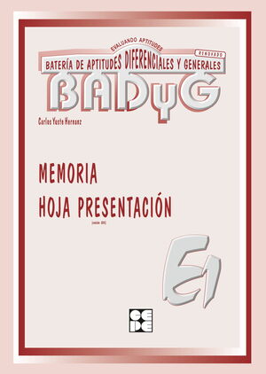 BADYG E1. HOJA DE PRESENTACIÓN DE MEMORIA (PAQUETE DE 10 UNIDADES)